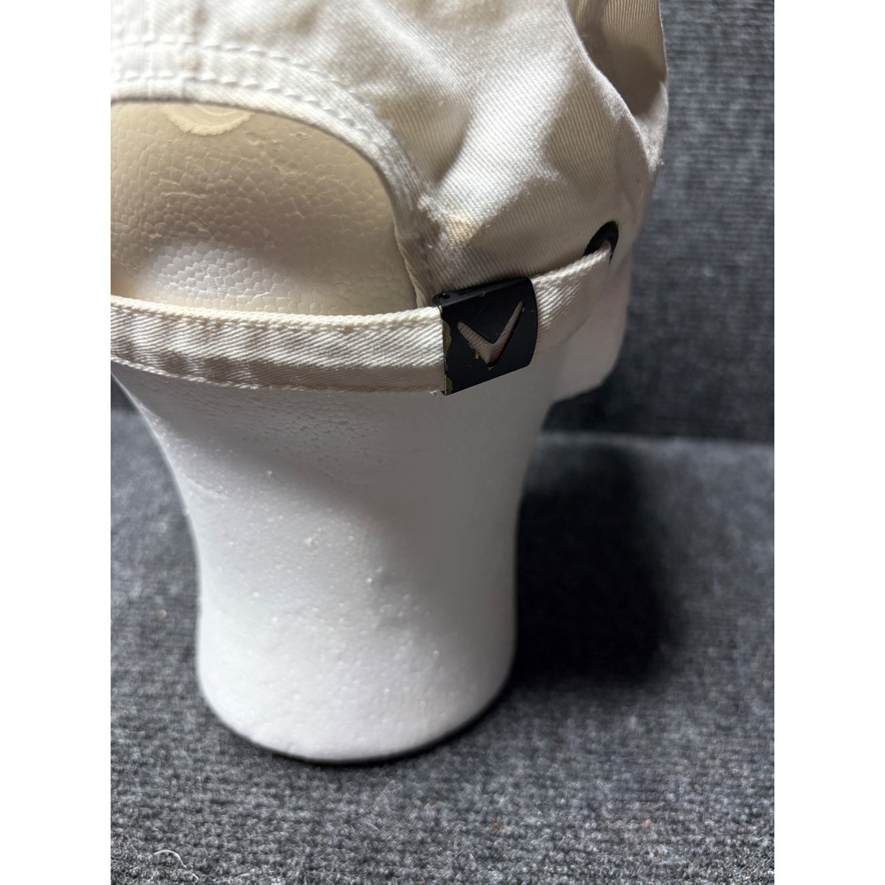 Callaway Golf Hat Cream White Embroidered Logo Adjustable Strap Back Cotton Cap - Picture 6 of 10